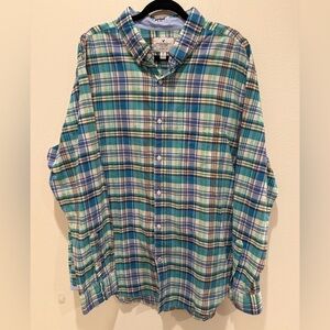 American Eagle Outfitters Blue and Green Plaid Shirt